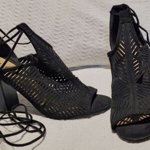 JustFab Black Strappy Heels